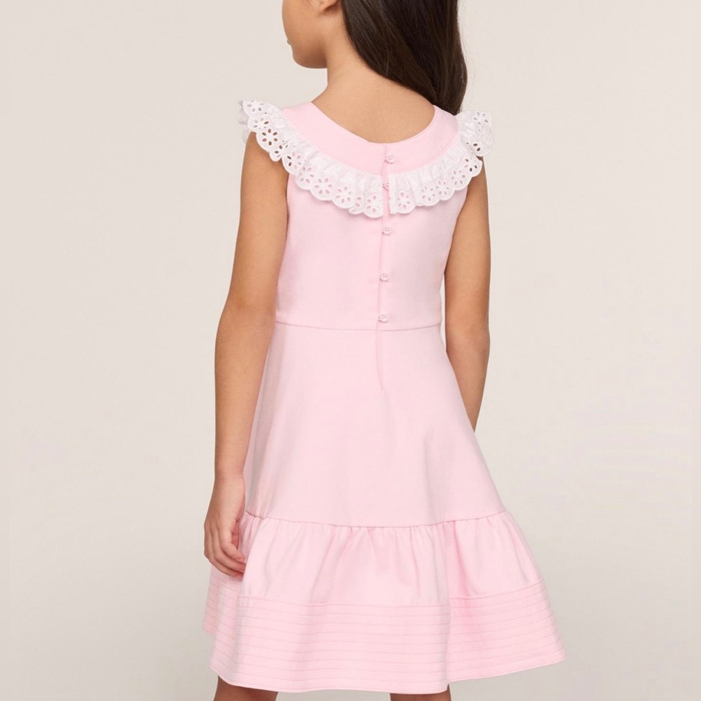Janie and Jack EYELET RUFFLE PONTE DRESS - Picture 3 of 5